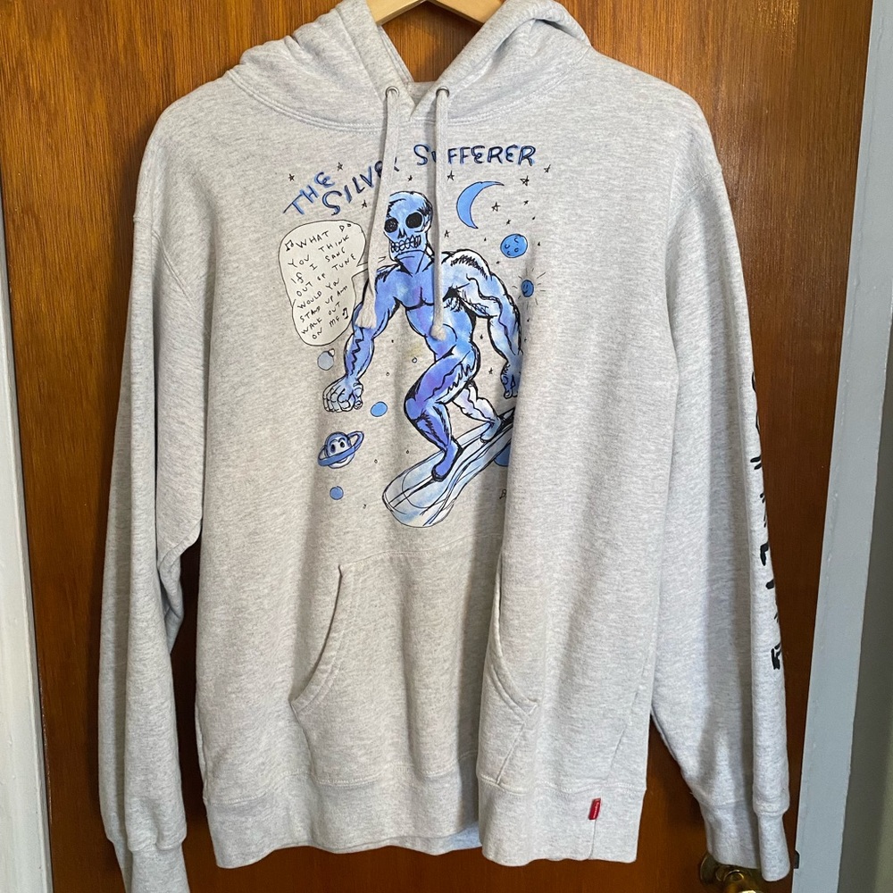 Supreme Daniel Johnston The Silver Sufferer Ash Grey Hoodie Size Large
